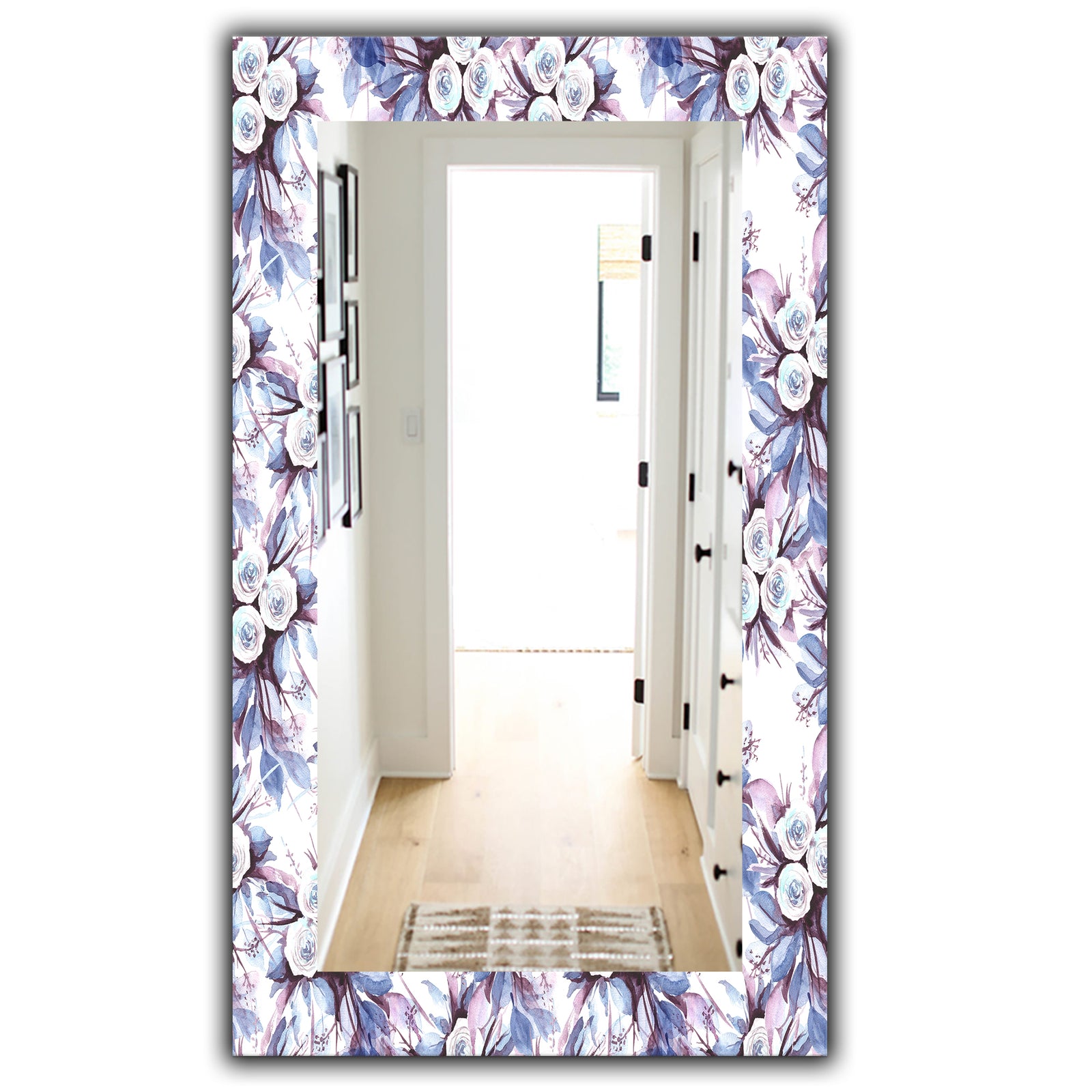 Purple Bloom 1 - Traditional Mirror - Frameless Wall Mirror