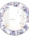 Purple Bloom 1 - Traditional Mirror - Frameless Oval or Round Bathroom Mirror