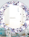 Purple Bloom 1 - Traditional Mirror - Frameless Oval or Round Bathroom Mirror