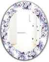 Purple Bloom 1 - Traditional Mirror - Frameless Oval or Round Bathroom Mirror