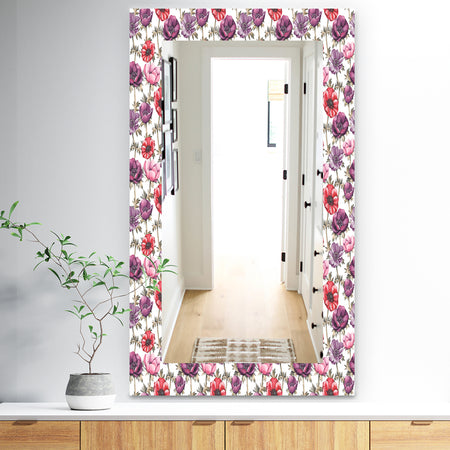 Purple Bloom 2 - Traditional Mirror - Frameless Bathroom Mirror