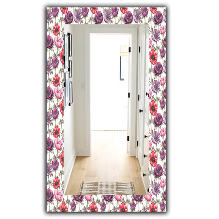 Purple Bloom 2 - Traditional Mirror - Frameless Bathroom Mirror
