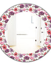 Purple Bloom 2 - Traditional Mirror - Frameless Oval or Round Bathroom Mirror