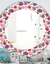 Purple Bloom 2 - Traditional Mirror - Frameless Oval or Round Bathroom Mirror