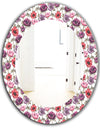 Purple Bloom 2 - Traditional Mirror - Frameless Oval or Round Bathroom Mirror