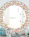 Green Flowers 3 - Traditional Mirror - Oval or Round Wall Mirror