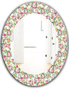 Green Flowers 3 - Traditional Mirror - Oval or Round Wall Mirror