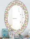 Green Flowers 3 - Traditional Mirror - Oval or Round Wall Mirror