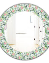 Green Flowers 4 - Traditional Mirror - Oval or Round Wall Mirror