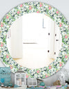 Green Flowers 4 - Traditional Mirror - Oval or Round Wall Mirror