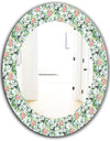 Green Flowers 4 - Traditional Mirror - Oval or Round Wall Mirror