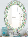 Green Flowers 4 - Traditional Mirror - Oval or Round Wall Mirror