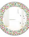 Green Flowers 6 - Traditional Mirror - Frameless Oval or Round Wall Mirror