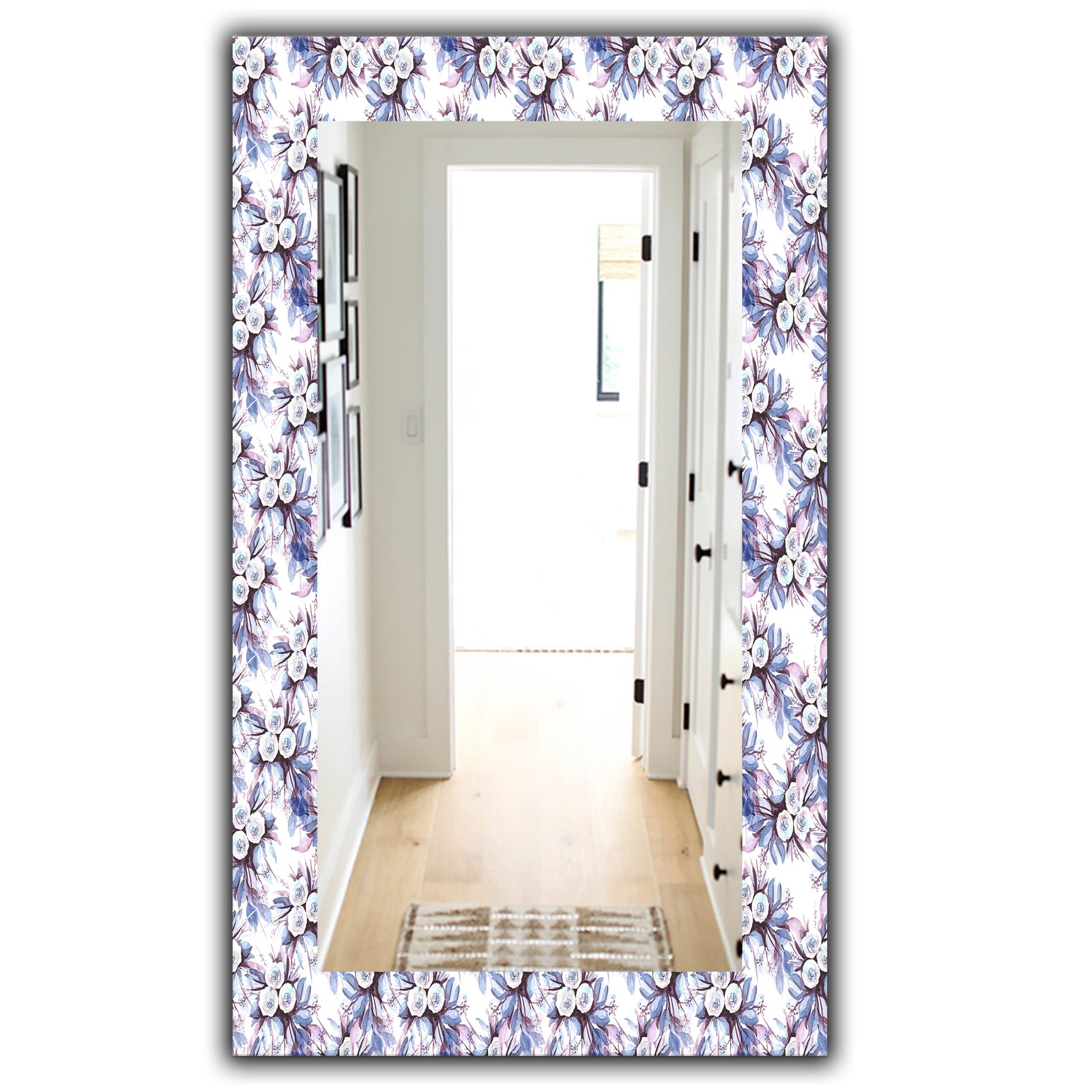 Purple Bloom 3 - Traditional Mirror - Frameless Bathroom Mirror