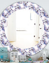 Purple Bloom 3 - Traditional Mirror - Frameless Oval or Round Bathroom Mirror