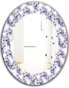 Purple Bloom 3 - Traditional Mirror - Frameless Oval or Round Bathroom Mirror