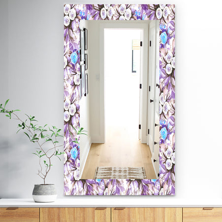 Purple Bloom 4 - Traditional Mirror - Frameless Bathroom Mirror