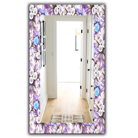 Purple Bloom 4 - Traditional Mirror - Frameless Bathroom Mirror