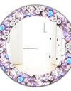 Purple Bloom 4 - Traditional Mirror - Frameless Oval or Round Wall Mirror