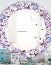 Purple Bloom 4 - Traditional Mirror - Frameless Oval or Round Wall Mirror