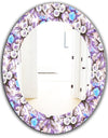 Purple Bloom 4 - Traditional Mirror - Frameless Oval or Round Wall Mirror