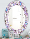 Purple Bloom 4 - Traditional Mirror - Frameless Oval or Round Wall Mirror