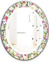 Green Flowers 7 - Traditional Mirror - Oval or Round Wall Mirror