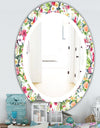 Green Flowers 7 - Traditional Mirror - Oval or Round Wall Mirror