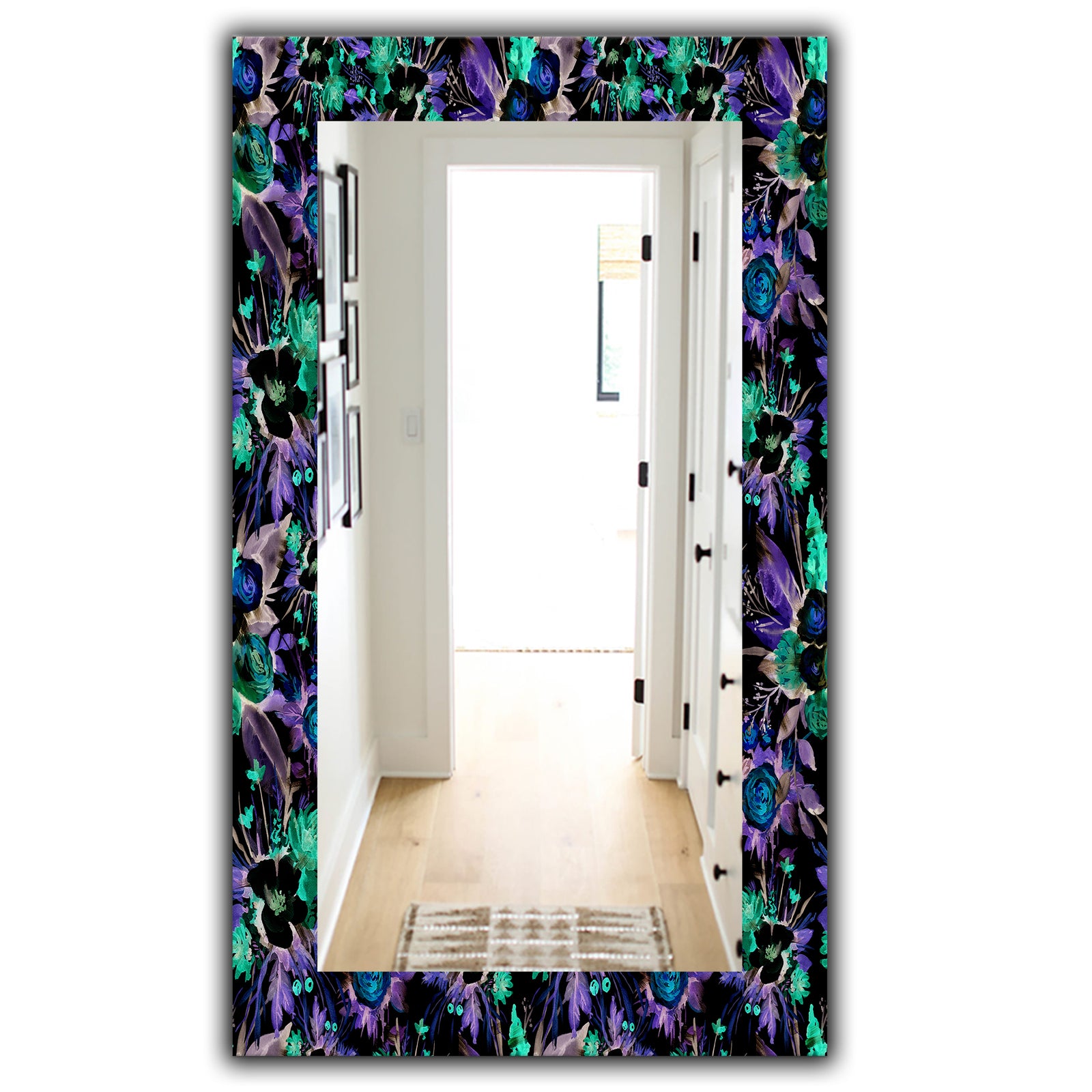 Green Flowers 13 - Traditional Mirror - Wall Mirror