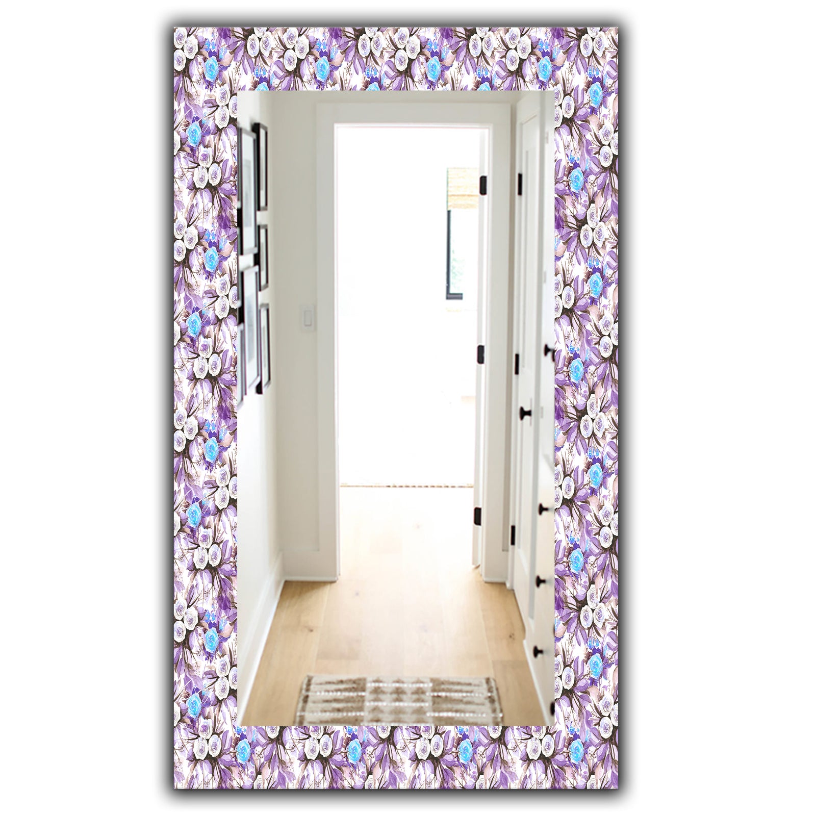 Purple Bloom 5 - Traditional Mirror - Frameless Vanity Mirror