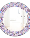 Purple Bloom 5 - Traditional Mirror - Frameless Oval or Round Wall Mirror