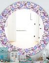 Purple Bloom 5 - Traditional Mirror - Frameless Oval or Round Wall Mirror