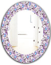 Purple Bloom 5 - Traditional Mirror - Frameless Oval or Round Wall Mirror