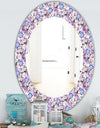 Purple Bloom 5 - Traditional Mirror - Frameless Oval or Round Wall Mirror