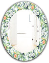 Green Flowers 8 - Traditional Mirror - Oval or Round Wall Mirror