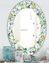 Green Flowers 8 - Traditional Mirror - Oval or Round Wall Mirror