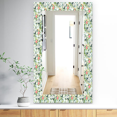 Green Flowers 10 - Traditional Mirror - Vanity Mirror