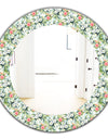 Green Flowers 10 - Traditional Mirror - Frameless Oval or Round Wall Mirror