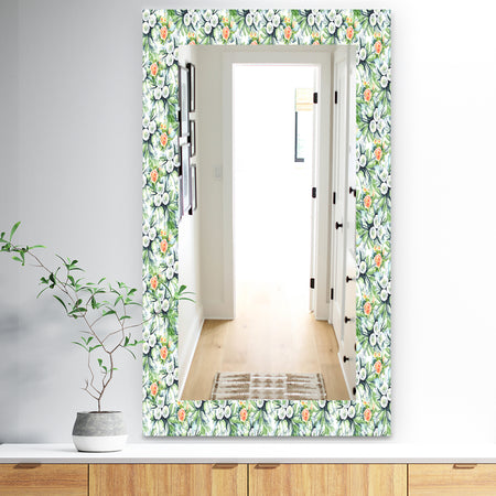 Green Flowers 11 - Traditional Mirror - Wall Mirror