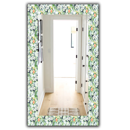 Green Flowers 11 - Traditional Mirror - Wall Mirror