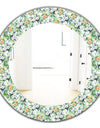 Green Flowers 11 - Traditional Mirror - Oval or Round Wall Mirror