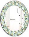 Green Flowers 11 - Traditional Mirror - Oval or Round Wall Mirror