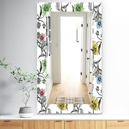 Vintage Flowers 3 - Traditional Mirror - Wall Mirror
