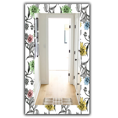 Vintage Flowers 3 - Traditional Mirror - Wall Mirror