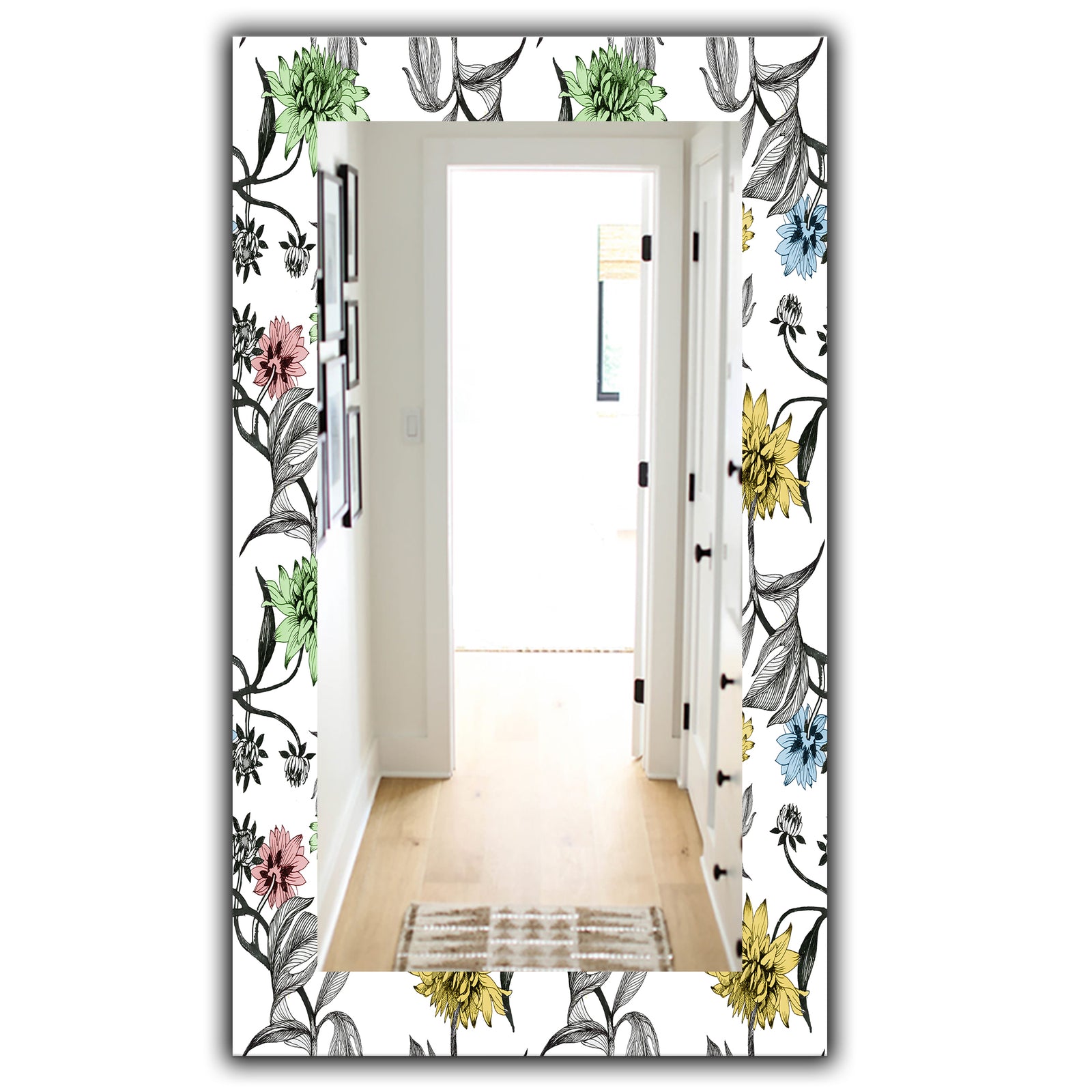 Vintage Flowers 3 - Traditional Mirror - Wall Mirror