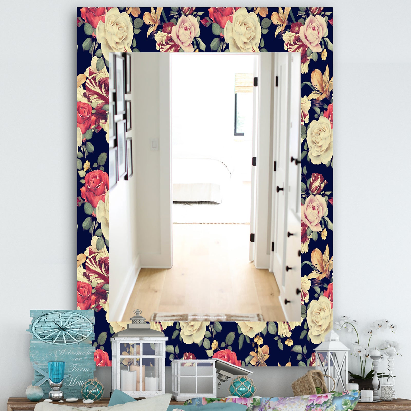 Obsidian Bloom 4 - Farmhouse Mirror - Frameless Vanity Mirror