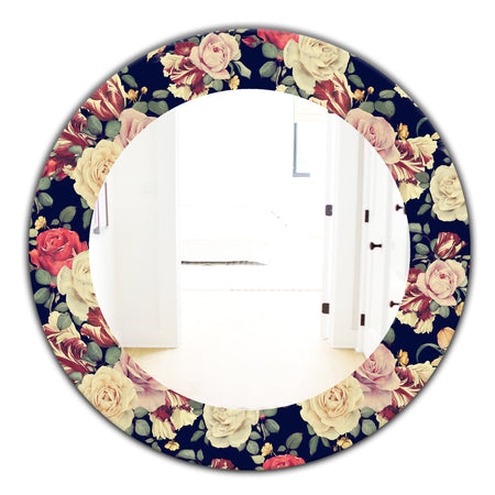 Obsidian Bloom 4 - Farmhouse Mirror - Oval or Round Wall Mirror