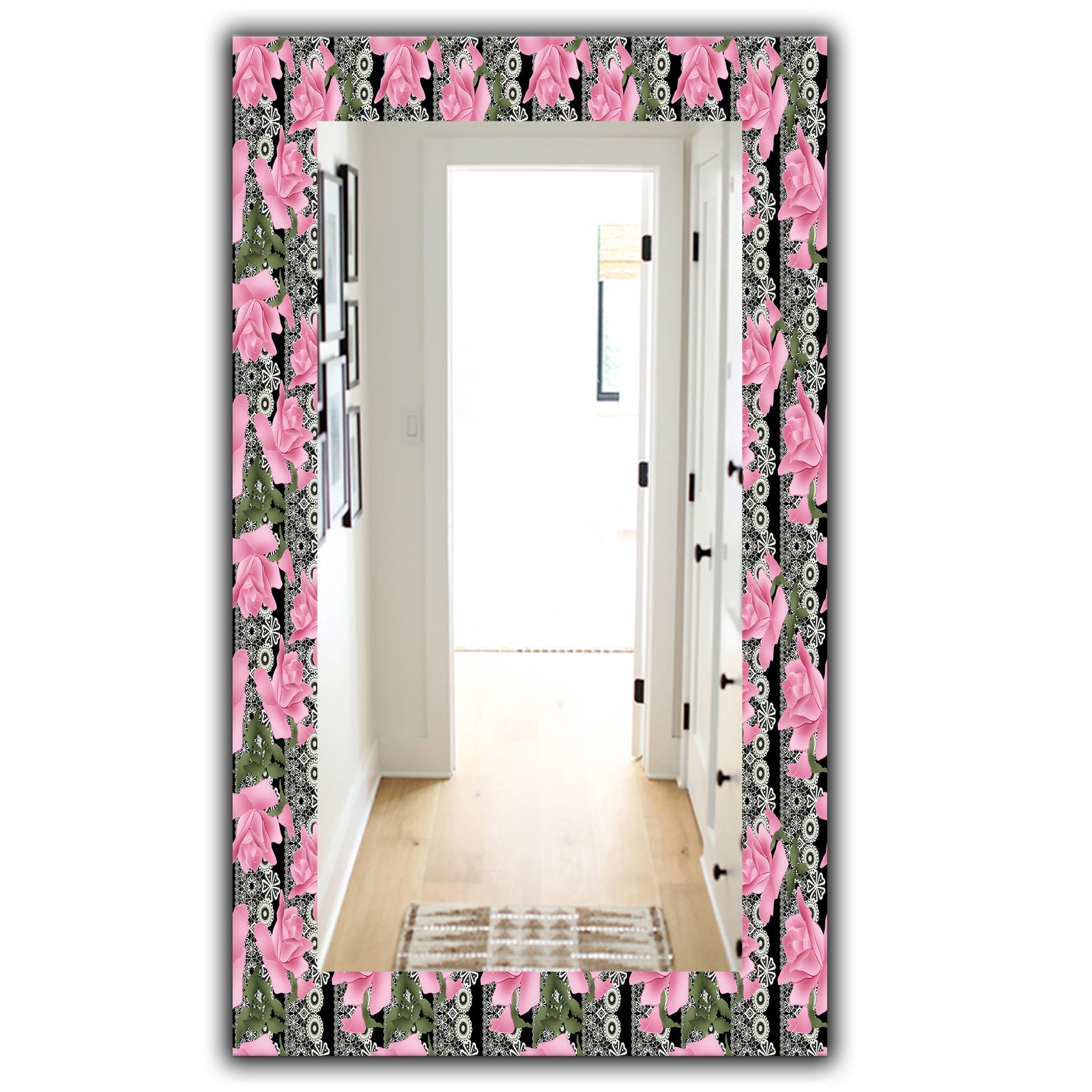 Pink Blossom 6 - Traditional Mirror - Frameless Wall Mirror
