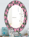 Pink Blossom 6 - Traditional Mirror - Frameless Oval or Round Wall Mirror