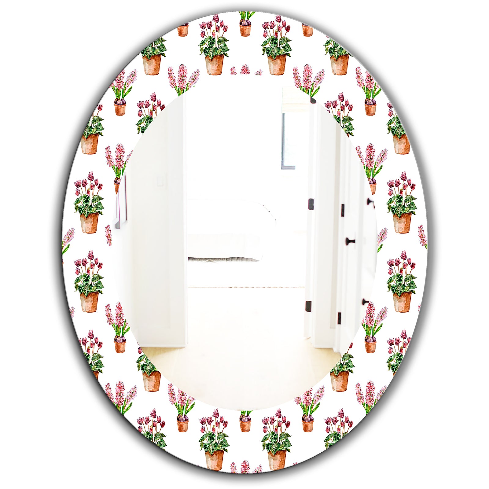 Home Flower - Traditional Mirror - Oval or Round Wall Mirror